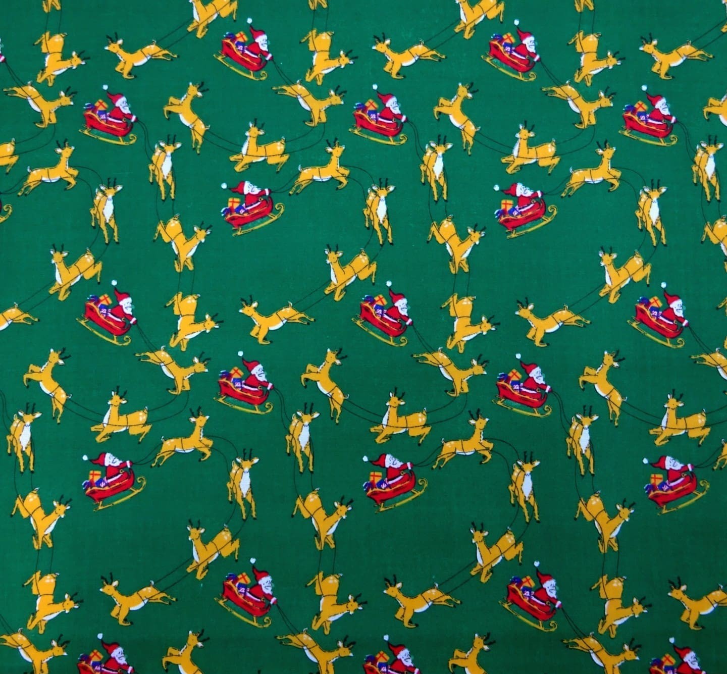 Green Santa Sleigh Christmas Scrub Set