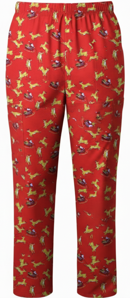 Red Santa Sleigh Christmas Scrub Set